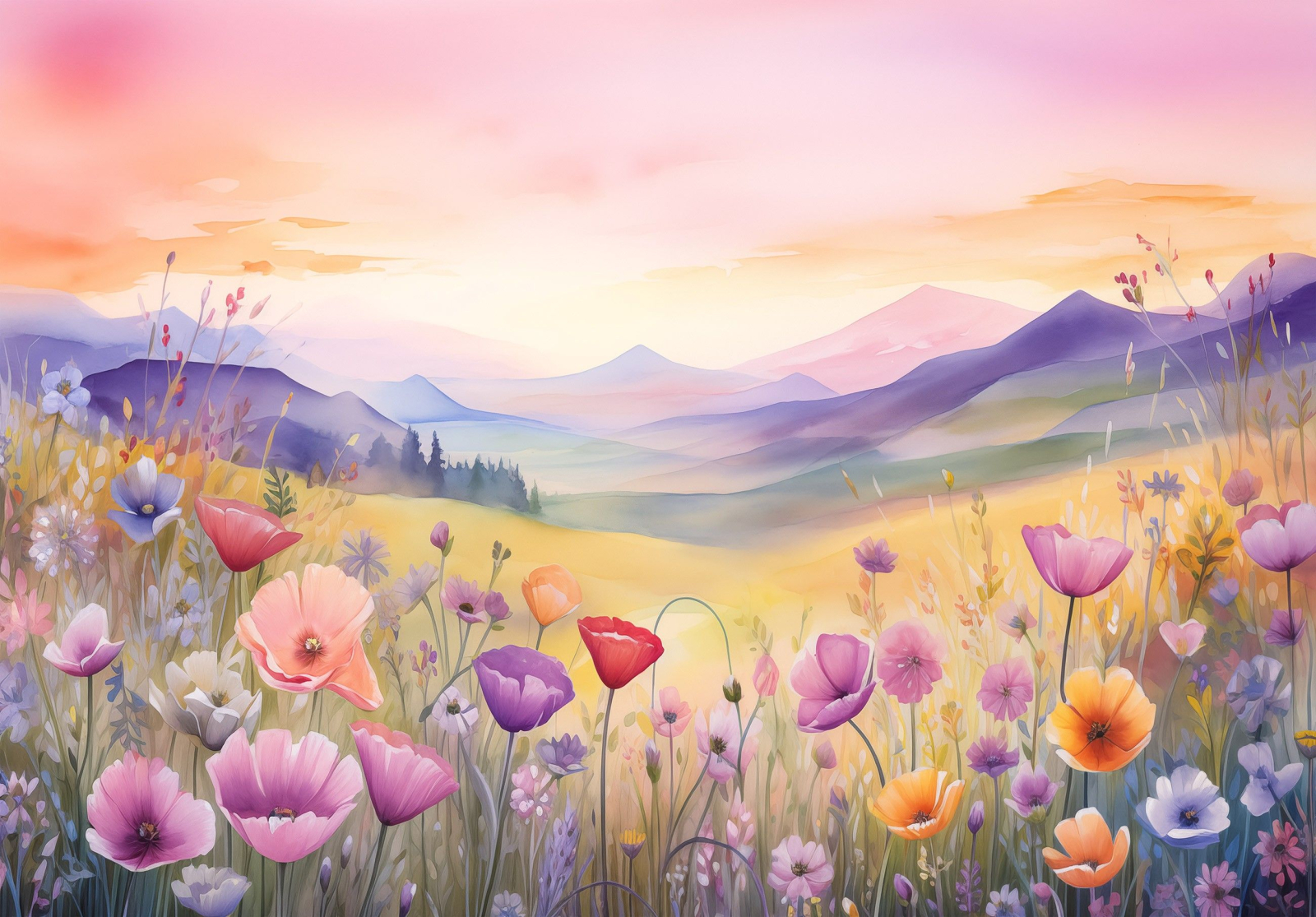 Детски Флис Фототапет Приказен пейзаж